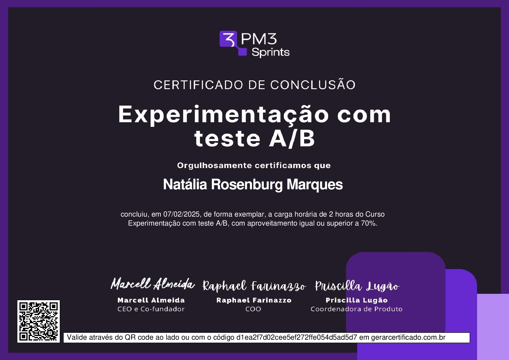 Sprint Experimentação com Teste A/B — PM3