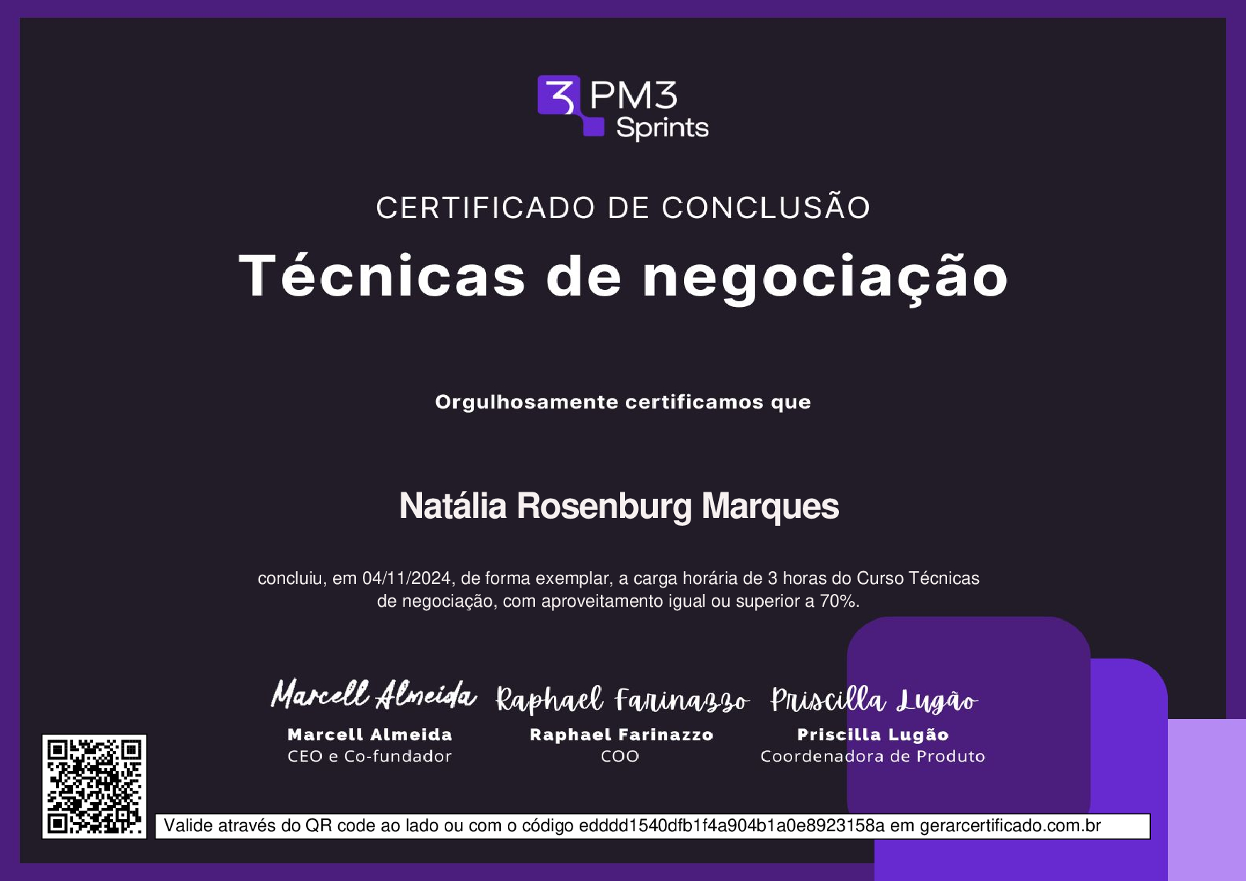 Sprint Técnicas de Negociação — PM3